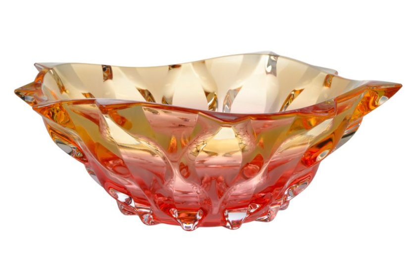 Křišťálová mísa Bohemia Treasury, SAMBA - 30,5 cm, gradient yellow pink