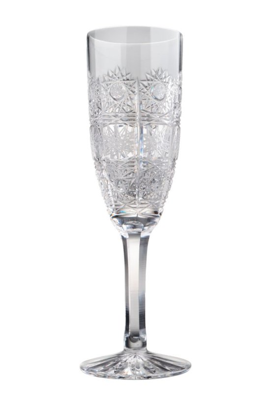 Broušená sklenice na šampaňské, Glamour Crystal, 160 ml, 2 ks