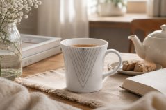 Porcelánový hrnek, Thun, MARSYAS - černé linky, 340 ml
