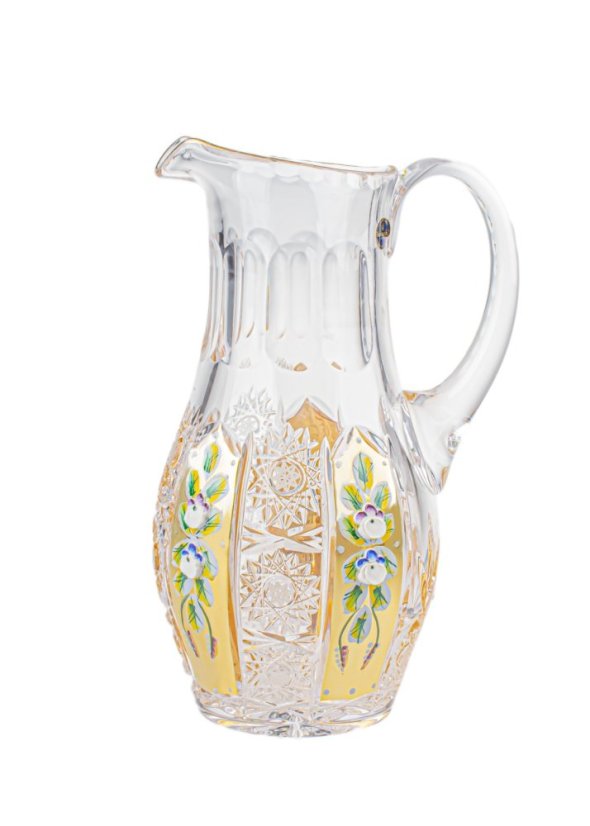 Broušený džbán - zlatý, Royal Crystal