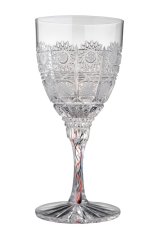 Broušená sklenice s červenočerným žilkováním 220 ml, Glamour Crystal, 2 ks