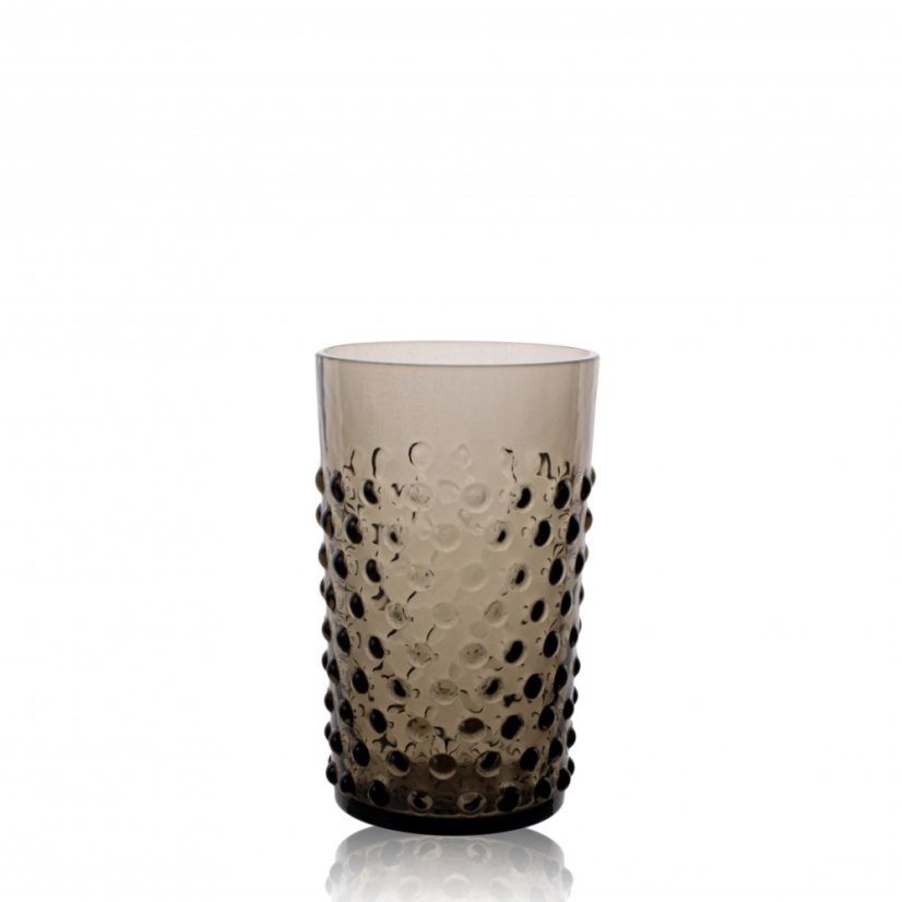 Sklenice, Jílek Glassworks, HOBNAIL, Černý kouř, 250 ml, 6 ks