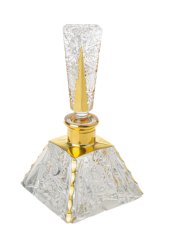 Broušený hranatý flakon - zlatý, Royal Crystal, 30 ml