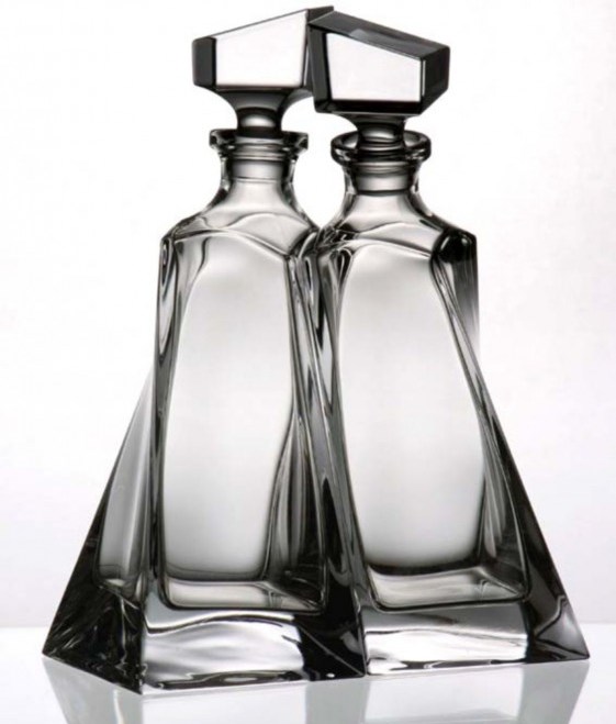 Sklenené fľaše na whisky, Crystalite Bohemia, LOVERS, 500 ml, 1+1