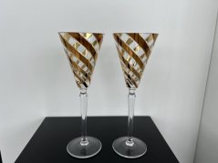 Sklenice na šampaňské, Glamour Crystal, Zlaté, 150 ml, 2 ks, 2. jakost