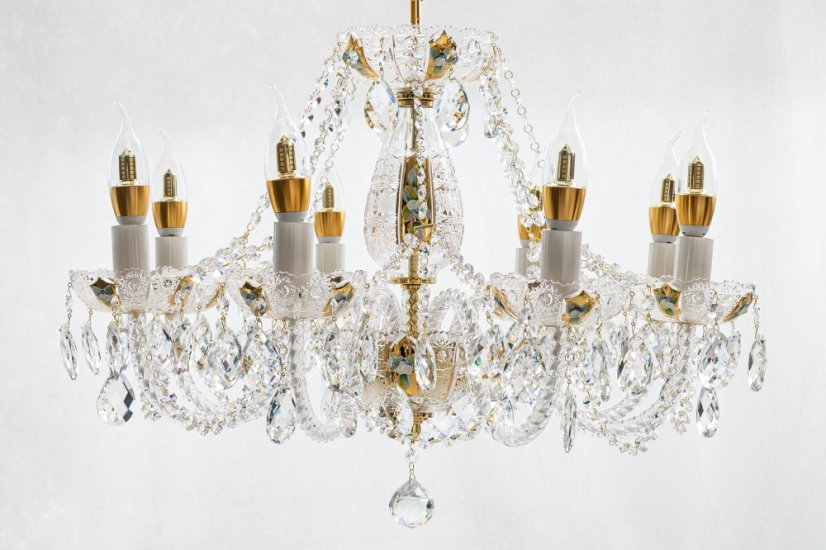 Krištáľový luster, Royal Crystal, zlacený - 8 žiarovek