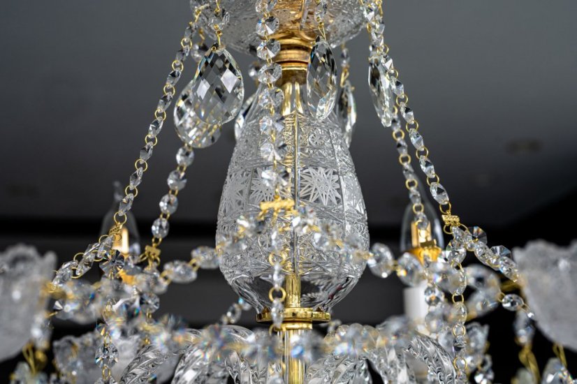 Krištáľový luster, Royal Crystal, zlacený - 8 žiarovek