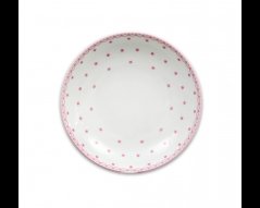 Porcelánový talíř hluboký, Thun, Tom, Růžové puntíky