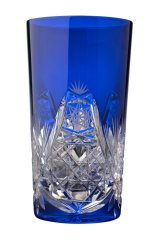 Modrý brúsený pohár 350 ml, Glamour Crystal, 1 ks Modrý brúsený pohár 350 ml, Glamour Crystal, 1 ks