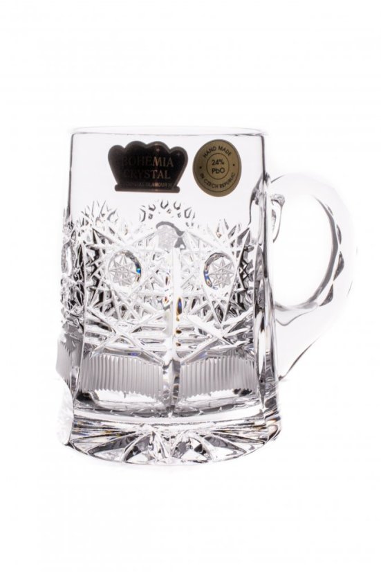 Broušená mini sklenice na pivo, 70 ml, Royal Crystal
