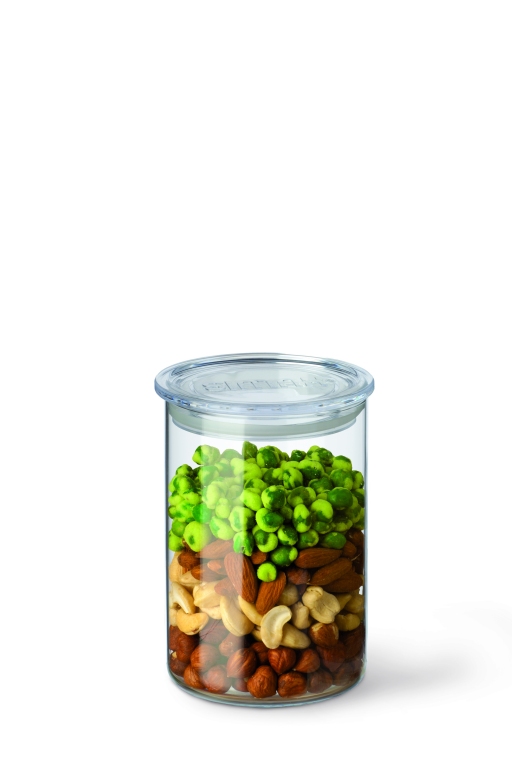 Skleněná dóza s plastovým víkem, Simax 0,8 l
