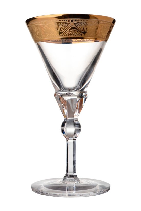 Luxusní zlatá sklenice na víno Glamour Crystal, sada 2 ks, 125 ml