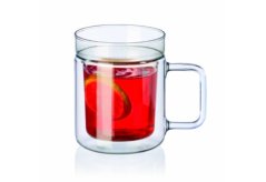 Dvojstenná sklenená pohár s uškom, Twin, SIMAX, 200 ml, 2 ks