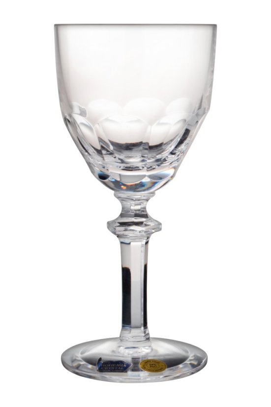 Broušená sklenice na víno 130 ml, Glamour Crystal, 6 ks