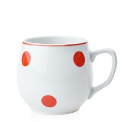 Porcelánový hrnek Baňák Červený puntík Český porcelán Dubí 300 ml 2. jakost Porcelánový hrnek Baňák Červený puntík Český porcelán Dubí 300 ml 2. jakost