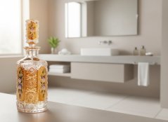 Brúsený flakón - zlatý, Royal Crystal, 350 ml