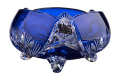 Broušená mísa, modrá, Glamour Crystal