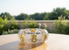 Brúsený popolník – zlatý, Royal Crystal, 18 cm