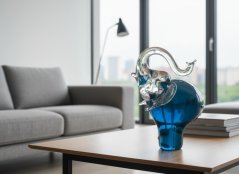 Krištáľový slon farebný, Jaroš Glass, 16 cm