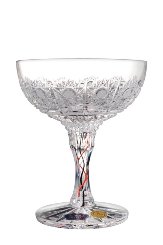 Broušené sklenice na šampaňské 140 ml, Glamour Crystal, 2 ks