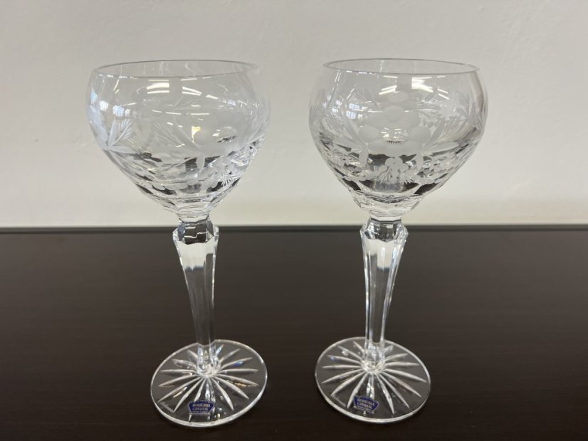 Sklenice na víno s broušeným vzorem, Glamour Crystal, 220 ml, 2ks