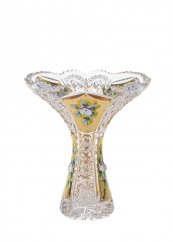 Broušená váza, Zlatá, Royal Crystal, 17 cm