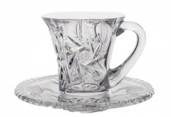 Brúsený čajový set, Royal Crystal, WELLINGTON, 75 ml