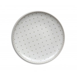 Porcelánový talíř mělký, Thun, Tom, Šedé puntíky, 26 cm