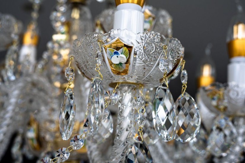 Krištáľový luster, Royal Crystal, zlacený - 8 žiarovek