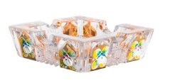 Brúsený popolník – zlatý, Royal Crystal, 10 cm