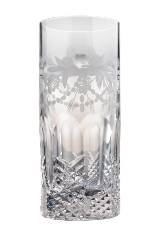 Broušená sklenice s květinovými motivy, Glamour Crystal, 350 ml, 2 ks