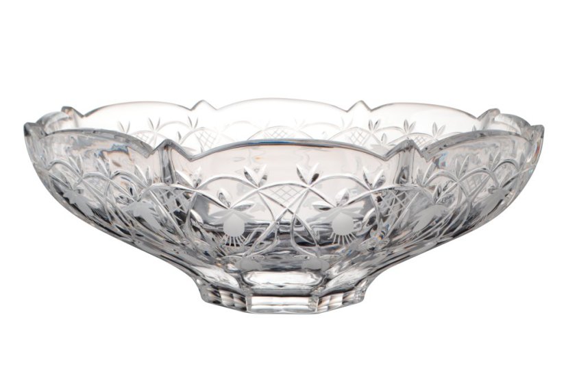 Broušená mísa s florálními motivy, Glamour Crystal, 1 ks