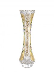 Broušená váza, Zlatá, Royal Crystal, 25,5 cm