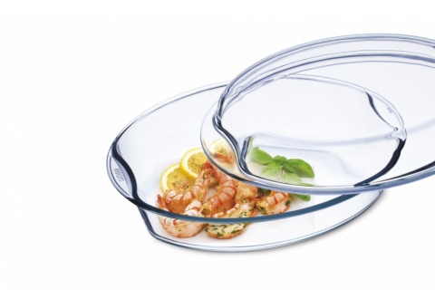 Skleněný pekáč oválný s hlubokým víkem, Simax, 2,5 L