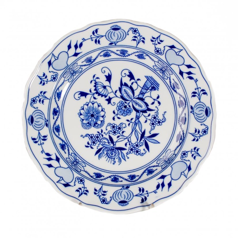 Talíř mělký praporový, Český porcelán Dubí, CIBULÁK, 26 cm
