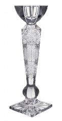 Brúsený sklenený svietnik, Royal Crystal, 25,5 cm