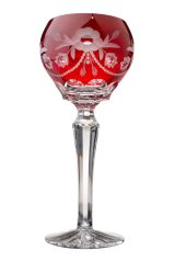 Červená broušená sklenice 220 ml, Glamour Crystal, 1 ks Červená broušená sklenice 220 ml, Glamour Crystal, 1 ks