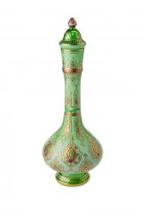 Pohár/dóza, Egermann, Opál + zelená, 49 cm