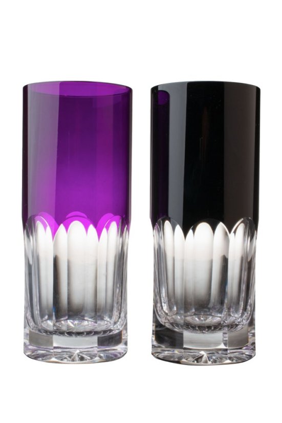 Broušené barevné sklenice 350 ml, Glamour Crystal, 2 ks