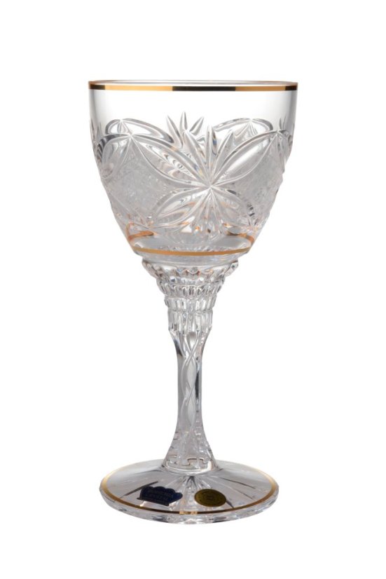 Broušená zlacená sklenice 180 ml, Glamour Crystal, 2 ks Broušená zlacená sklenice 180 ml, Glamour Crystal, 2 ks