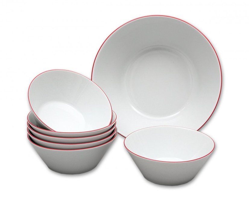 Kompotová souprava, Thun, TOM, Červená linka, 7 ks