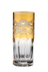 Žluté broušené sklenice na nealko 350 ml, Glamour Crystal, 2 ks