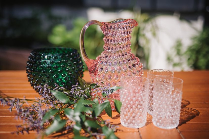 Džbán, Jílek Glassworks, HOBNAIL, Neorosaline, 2,3 l