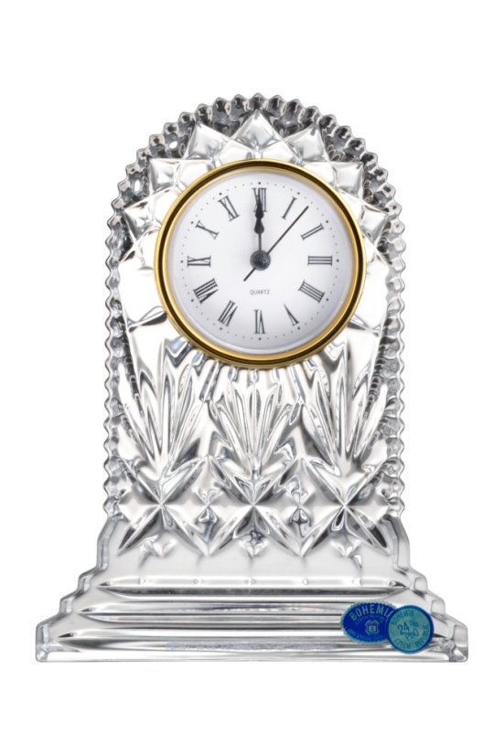 Stolní křišťálové hodiny, Crystal Bohemia, 17,5 cm Stolní křišťálové hodiny, Crystal Bohemia, 17,5 cm