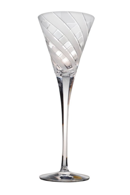 Broušená sklenice s pruhy 150 ml, Glamour Crystal, 2 ks