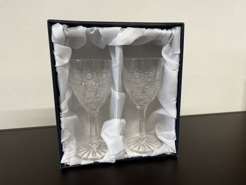 Broušená sklenice na víno, Glamour Crystal, 2 ks