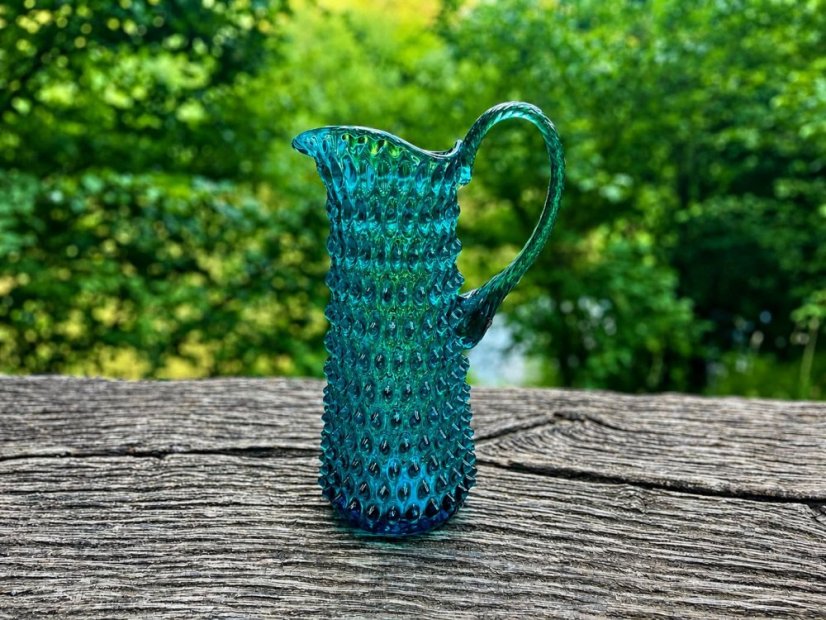 Křišťálový džbán, Květná 1794, Polka Dot, Aquamarin, 1,2 l