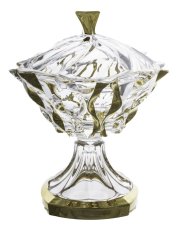 Křišťálová dóza na noze Bohemia Treasury SAMBA - Rhapsody 25 cm