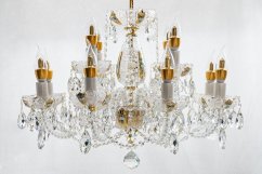 Krištáľový luster, Royal Crystal, zlacený - 8+4 žiarovky