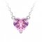 Stříbrný náhrdelník Cher, srdce s kubickou zirkonií Preciosa, růžový